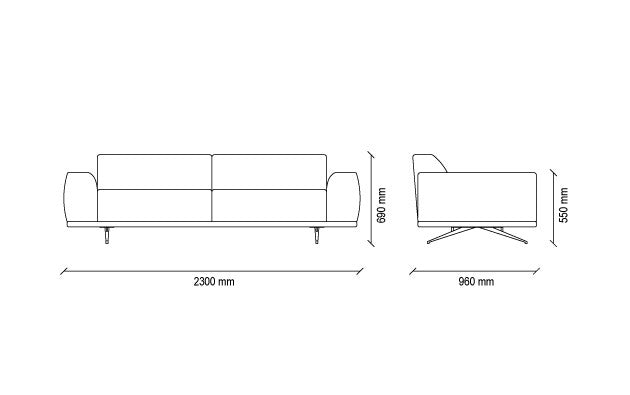 Giorno 3 Seat Sofa