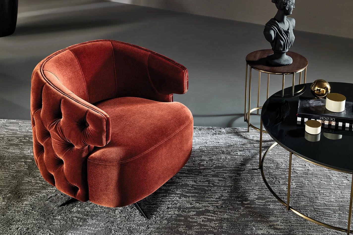 Sirona Armchair - Swivel Leg - Tufted