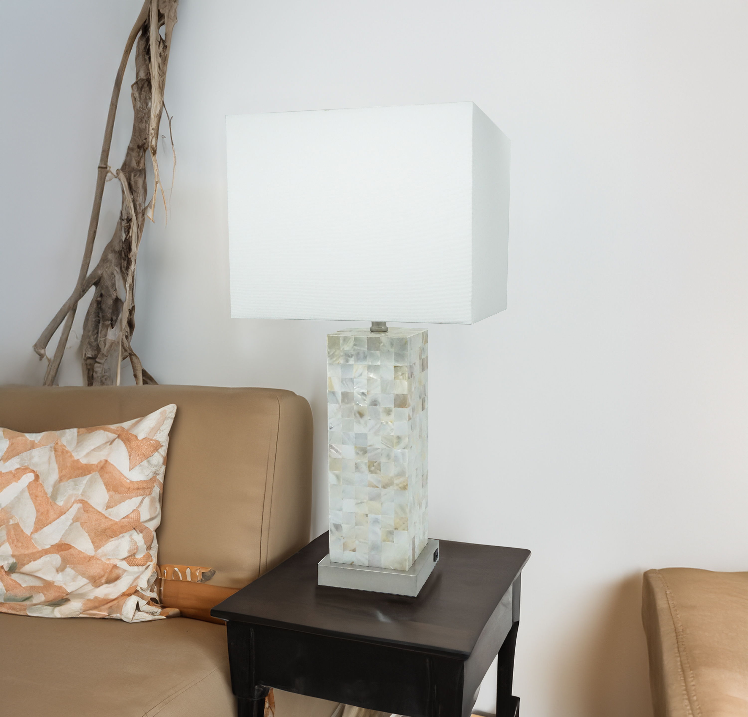 Table Lamp - Pearl Silver / White