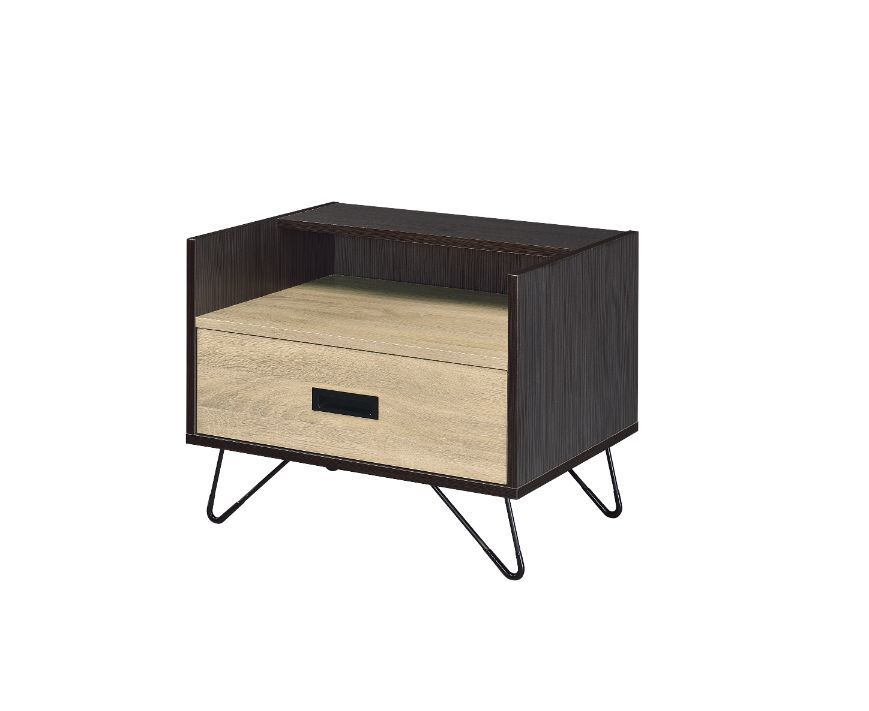 Melkree - Accent Table - Oak & Black Finish