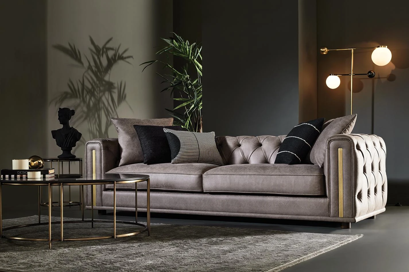 Sirona 3.5-Seater Sofa (Dark Taupe)