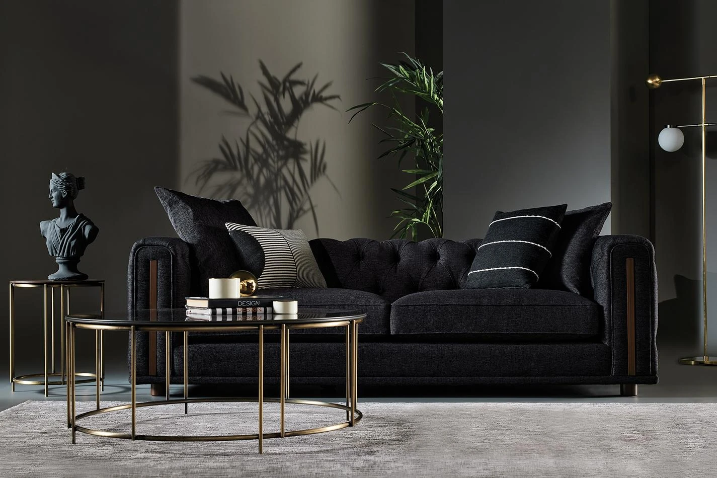 Sirona 3-Seater Sofa (Black)