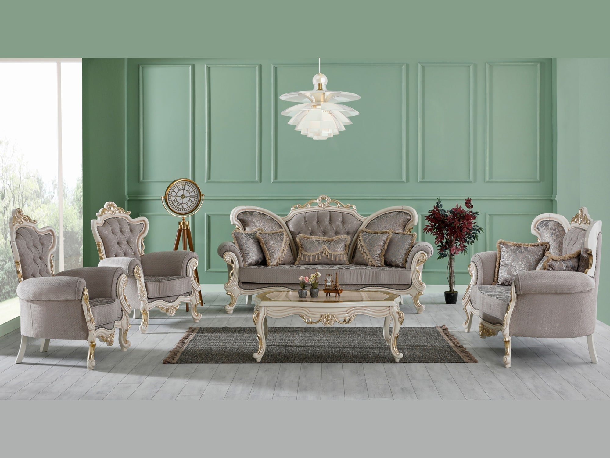 Kelebek Traditional Living Room Set (Vizon)