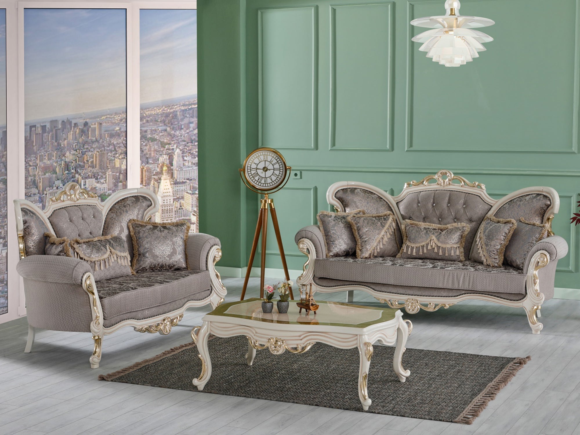 Kelebek Traditional Living Room Set (Vizon)