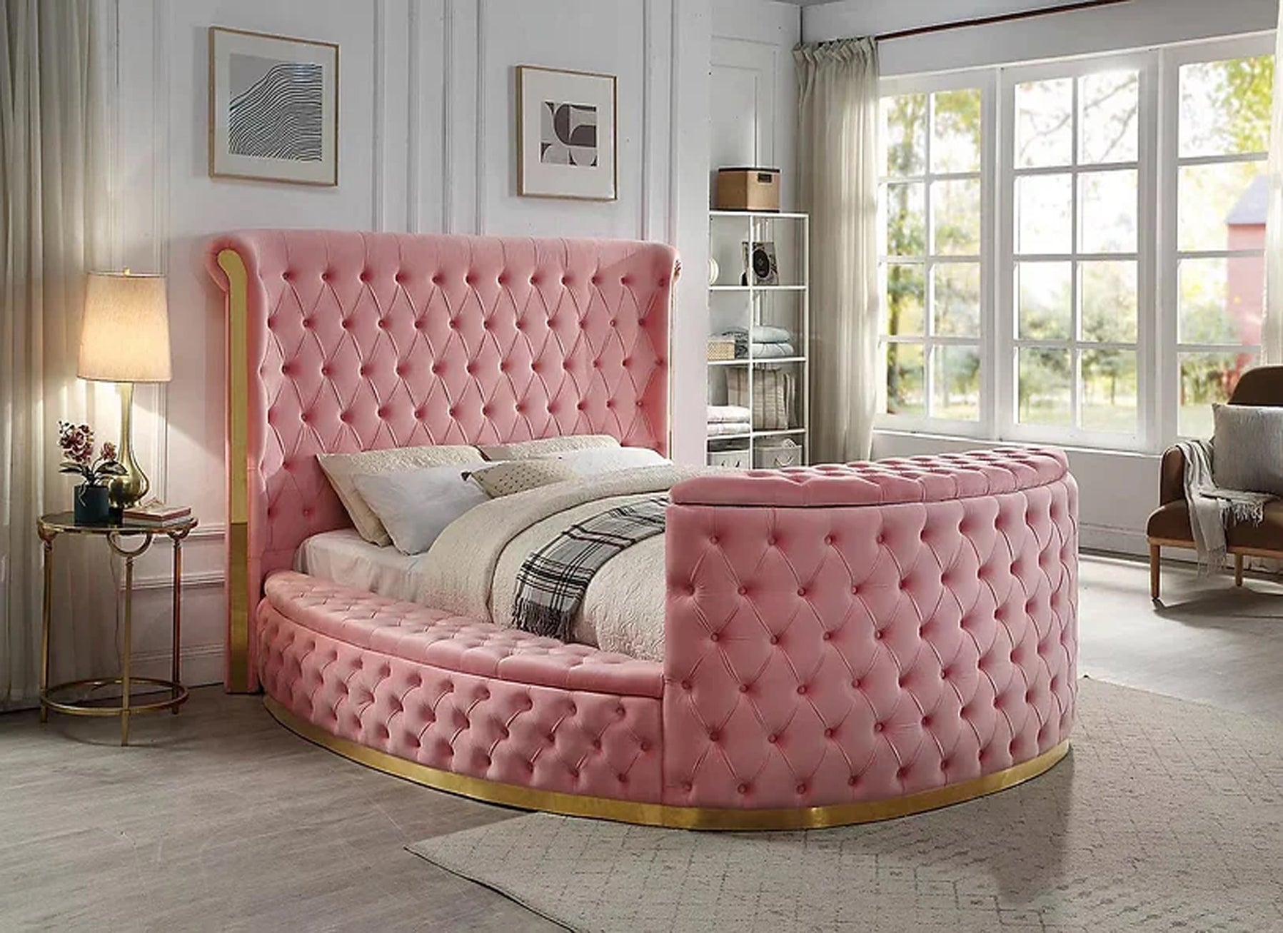 Lauren Queen Pink Platform TV Bed