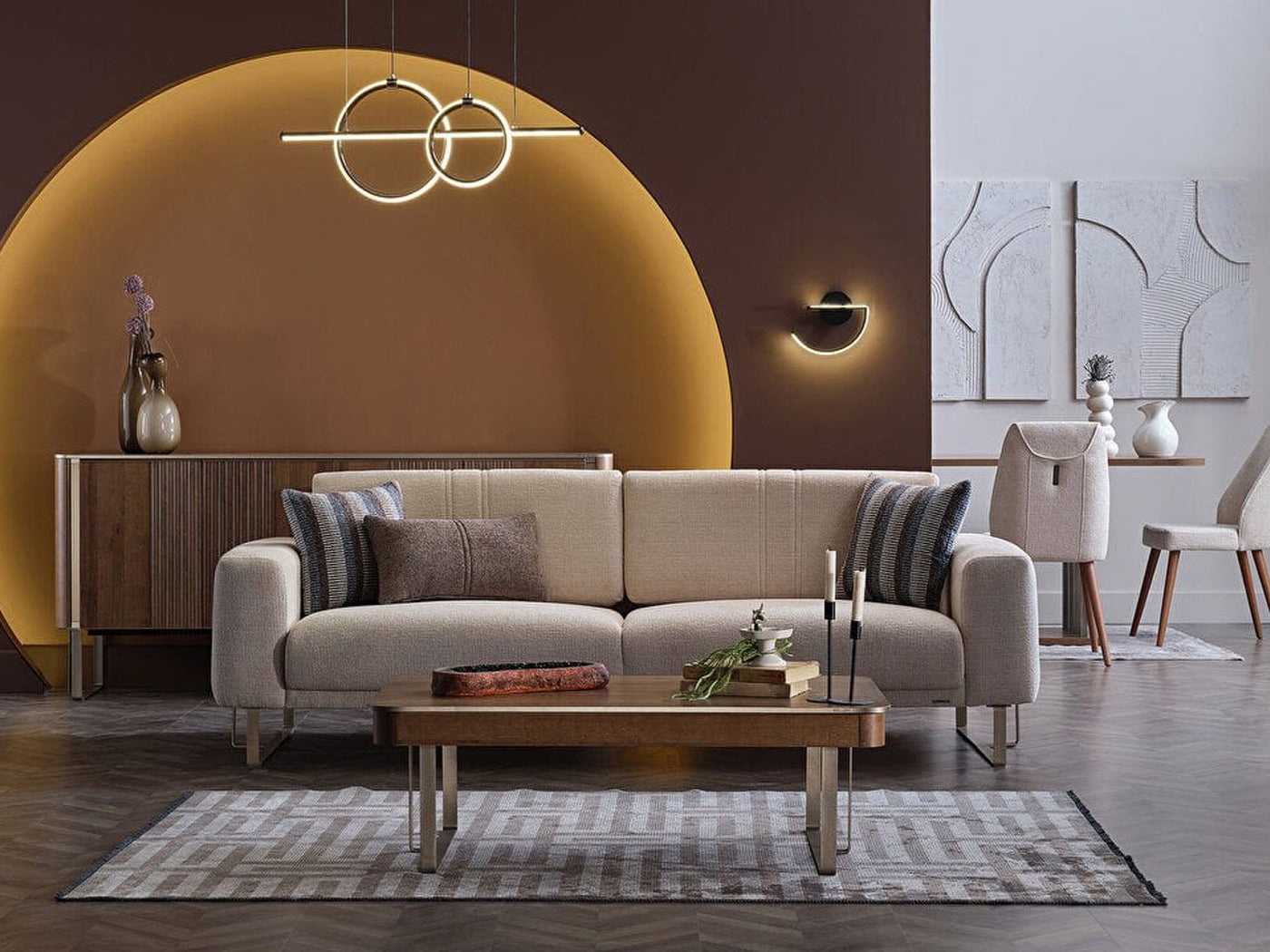 Mirante Living Room Set (Beatto Cream)