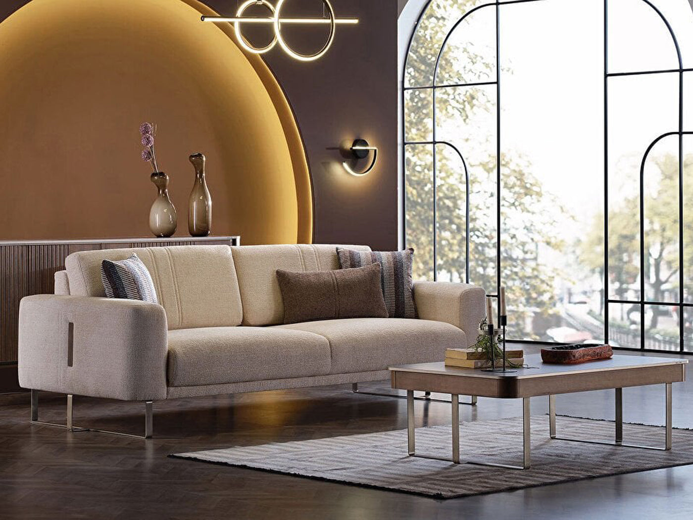 Mirante Living Room Set (Beatto Cream)
