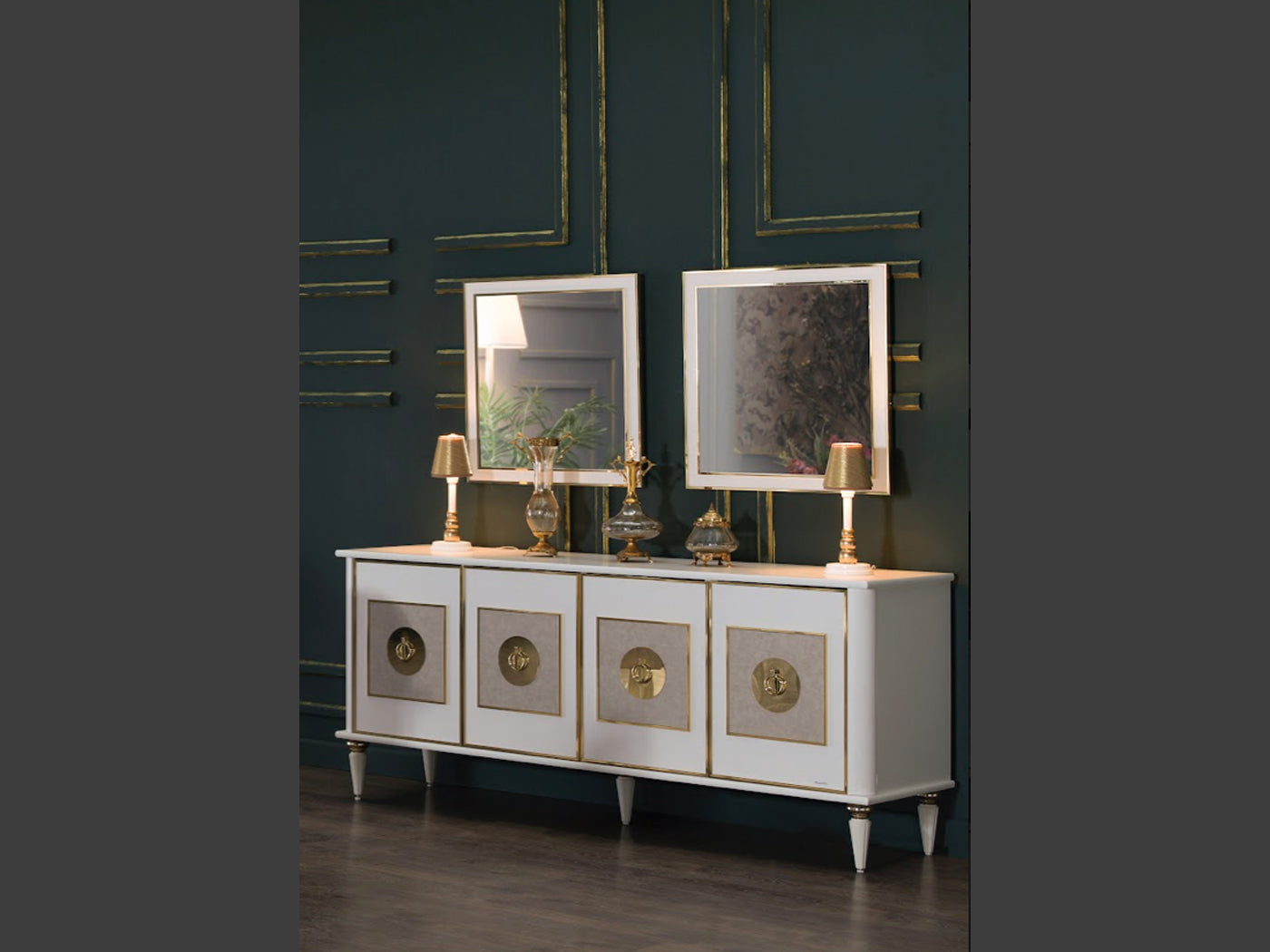 Mistral Buffet (Opak White/ Leather Mistral) 8 Pieces