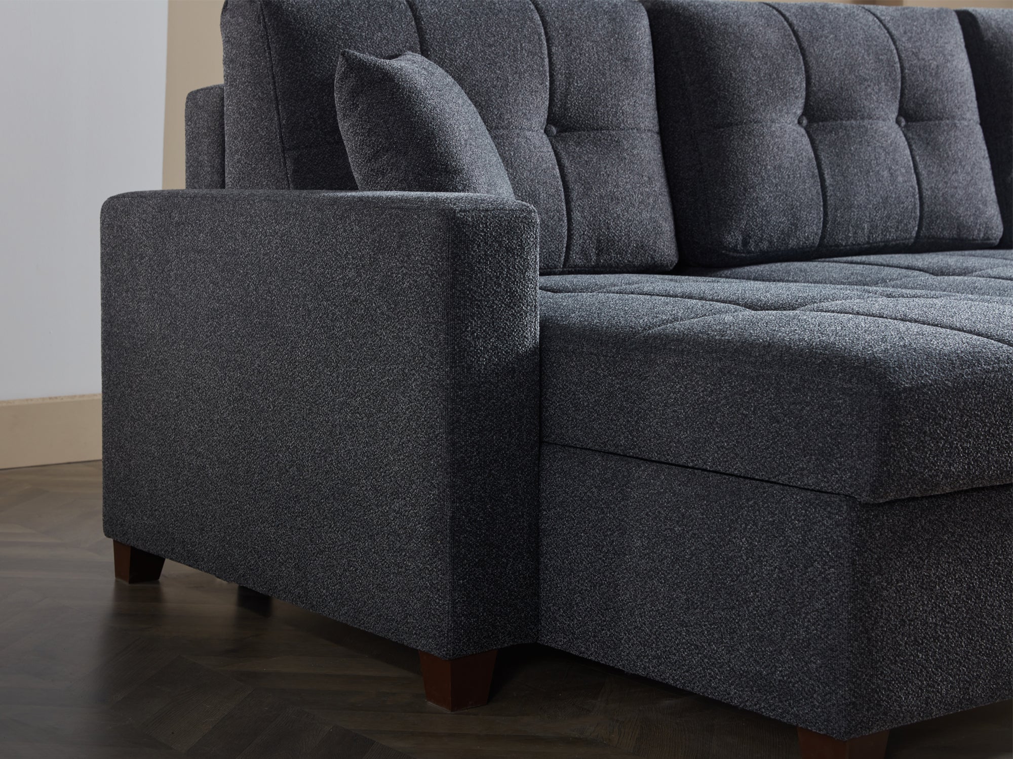 Mocca 101" Wide Convertible Sleeper Sectional