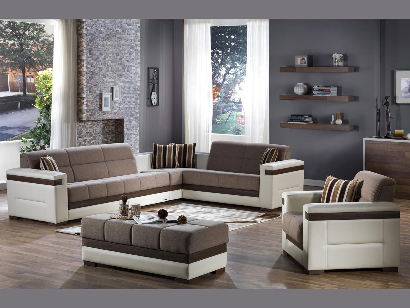 Moon Sectional (Platin Mustard) 4 Pieces