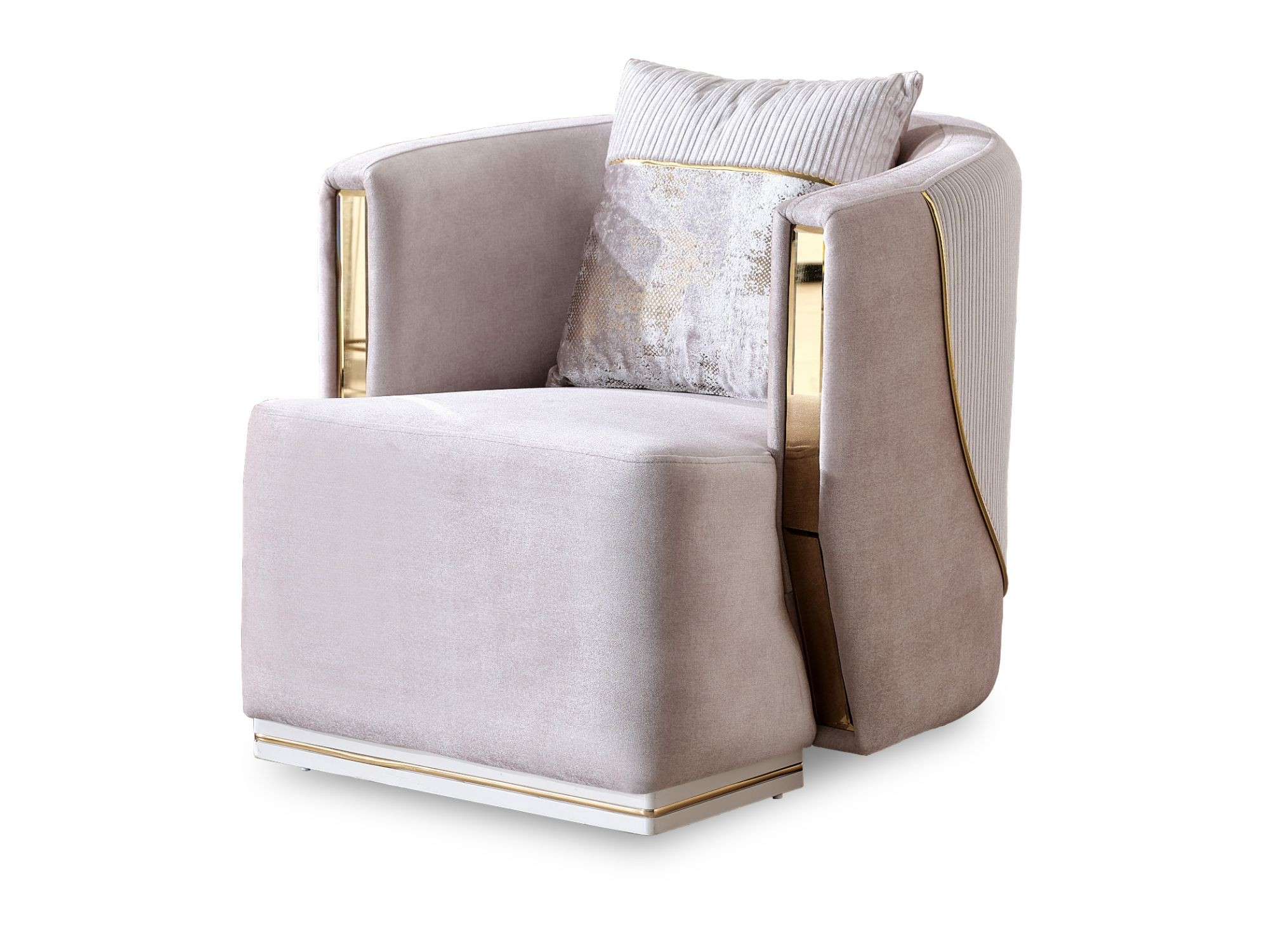 Munich Stationary Living Room Set (Cream)