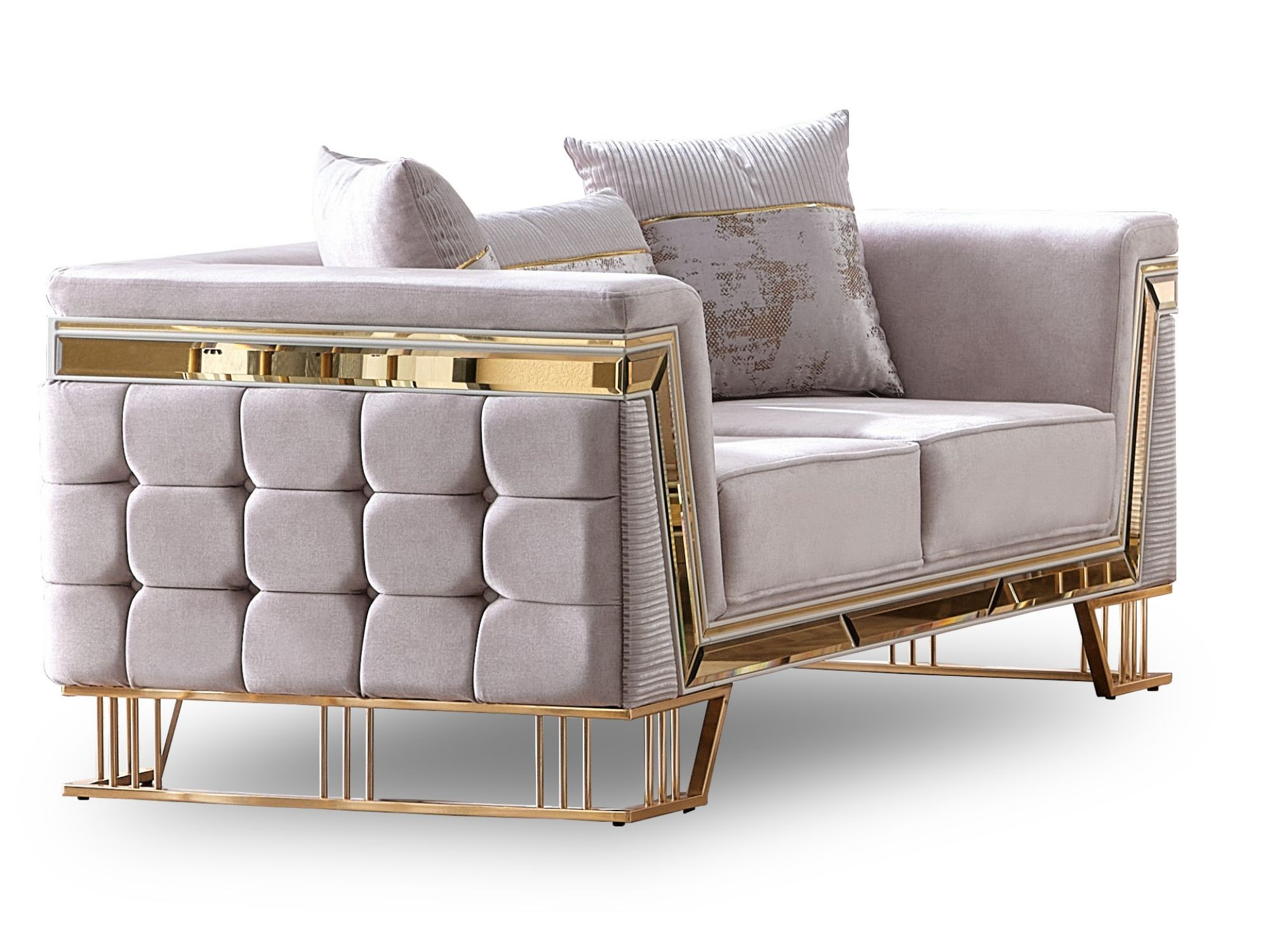 Munich Stationary Living Room Set (Cream)