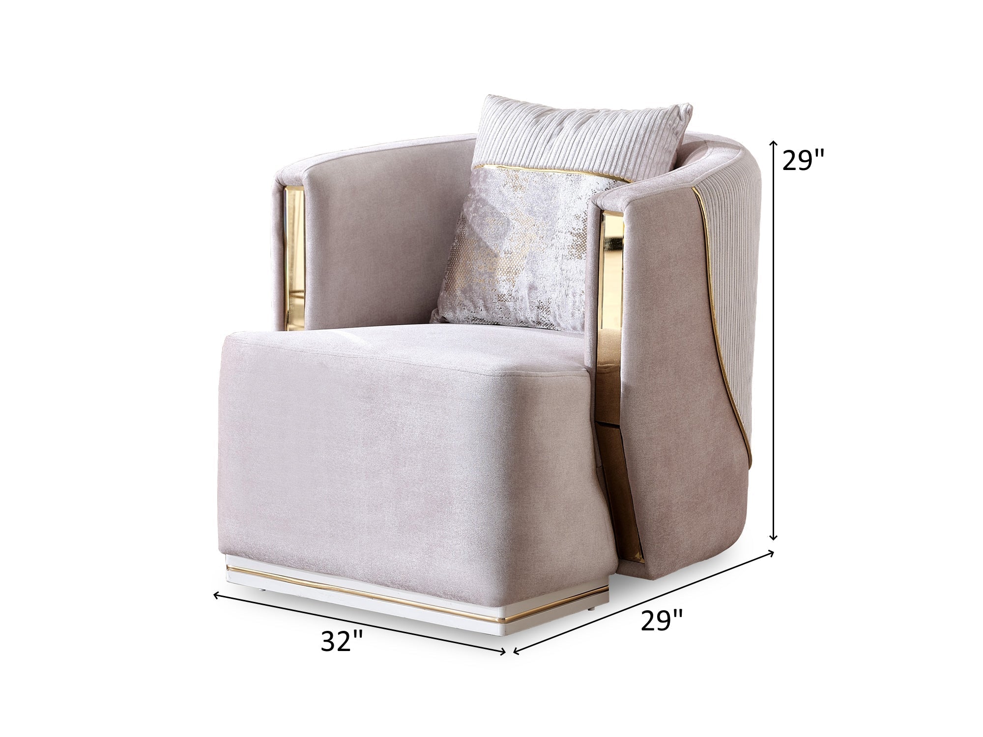 Munich Stationary Living Room Set (Cream)