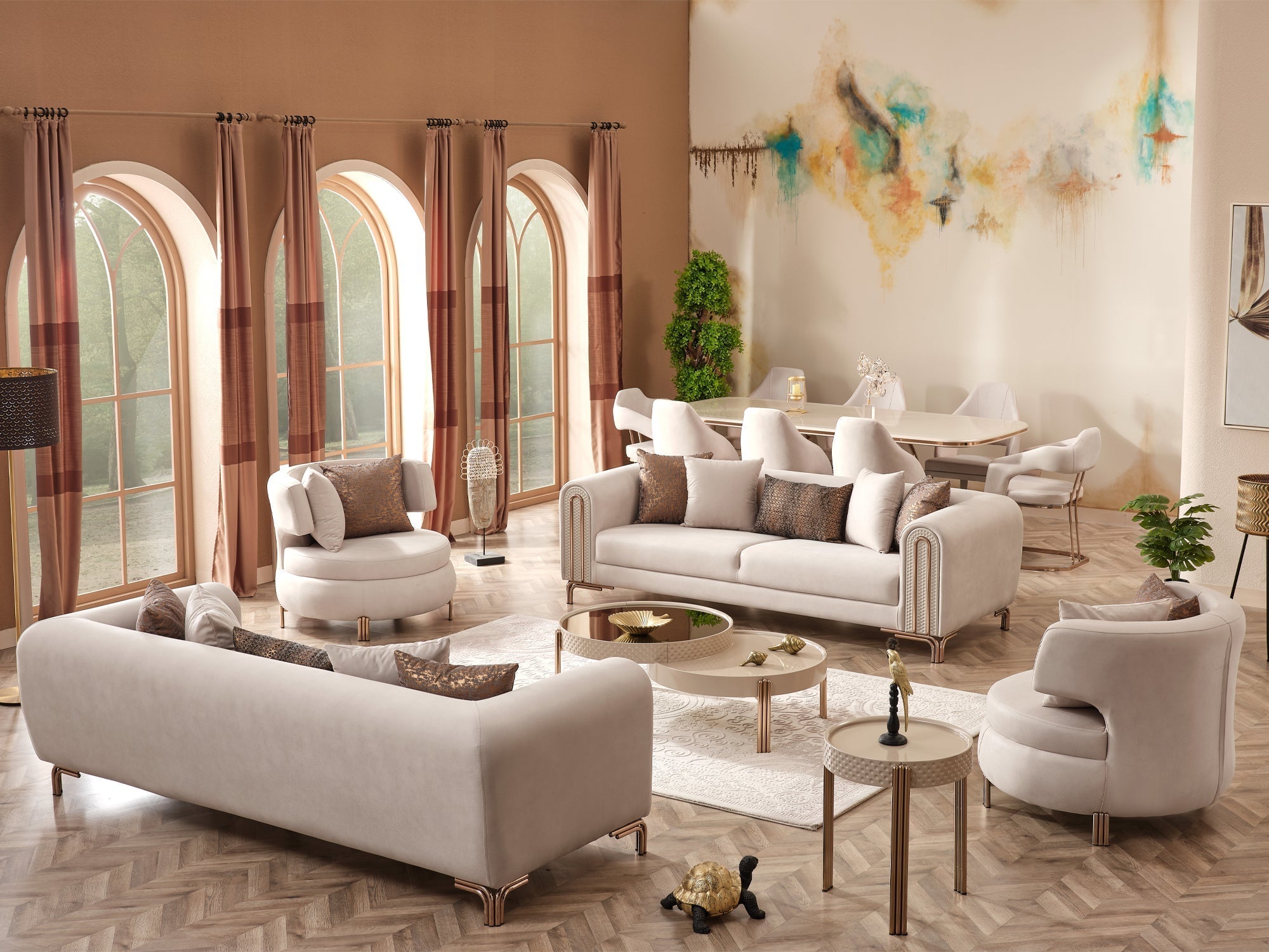 Paris Stationary Living Room (Cream)