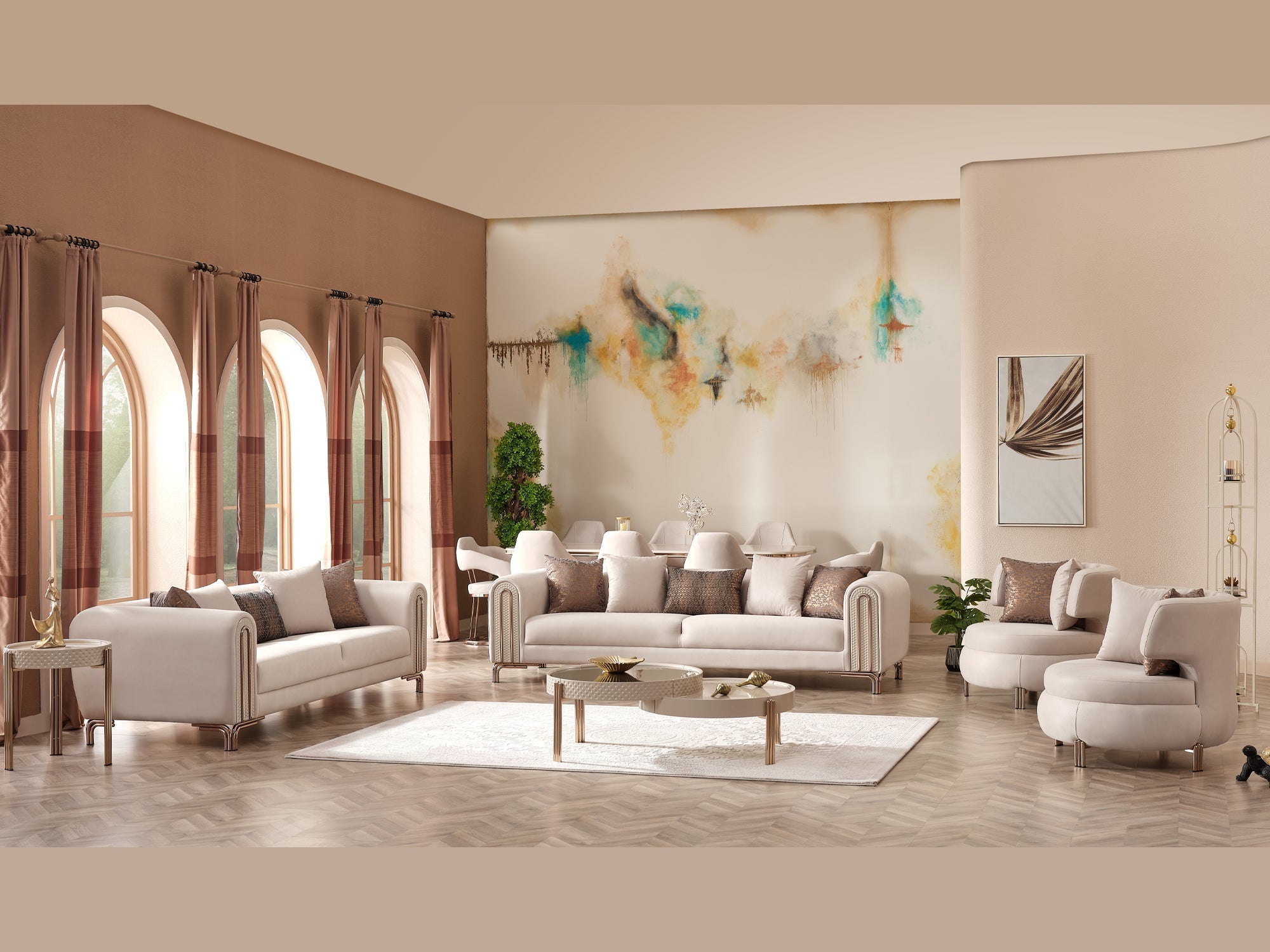 Paris Stationary Living Room (Cream)