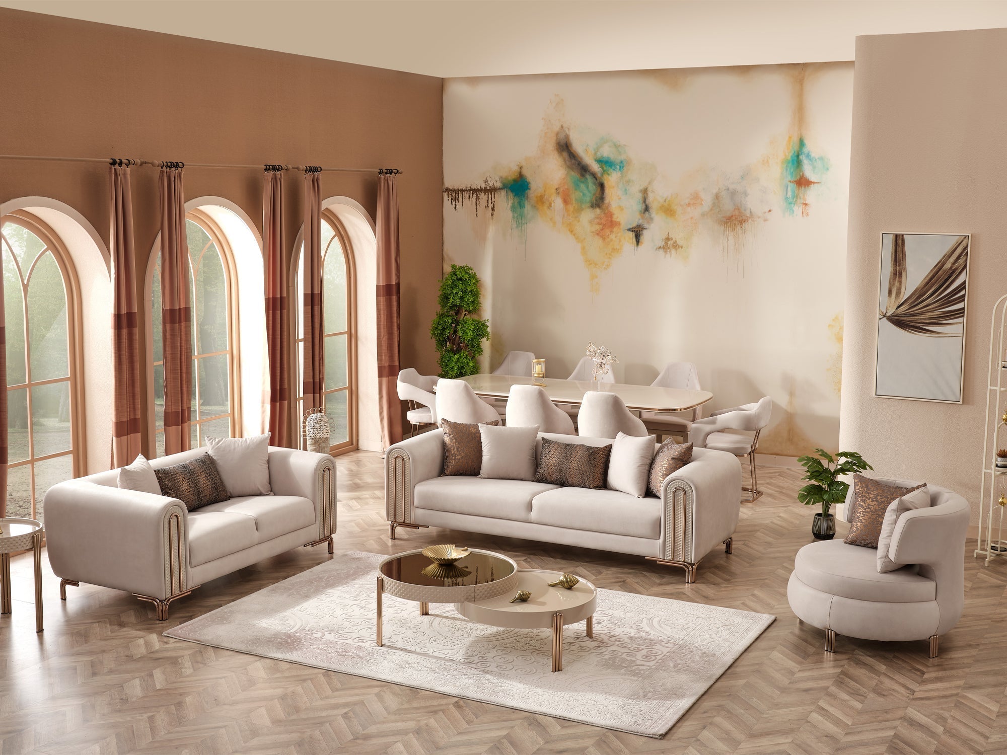 Paris Stationary Living Room (Cream)