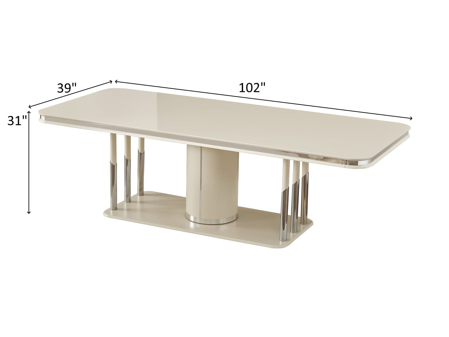 Prag 102" Wide 10 Person Dining Table
