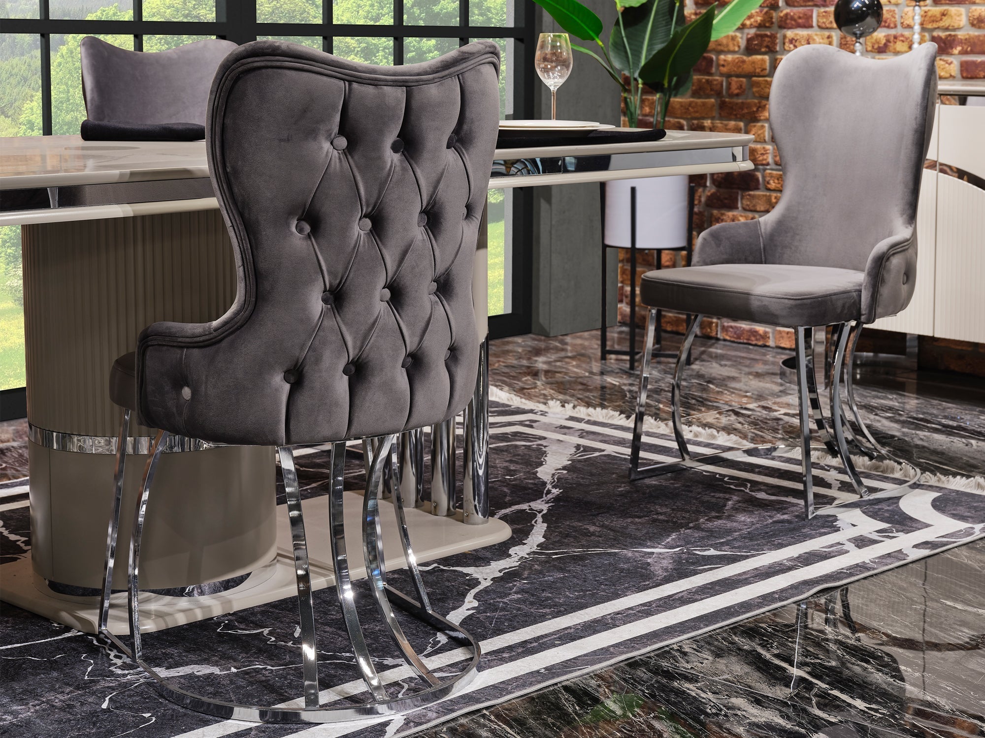 Prag 20" Wide Tufted Dining Chair