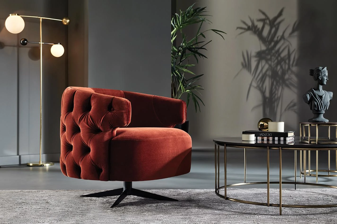 Sirona Armchair - Swivel Leg - Tufted