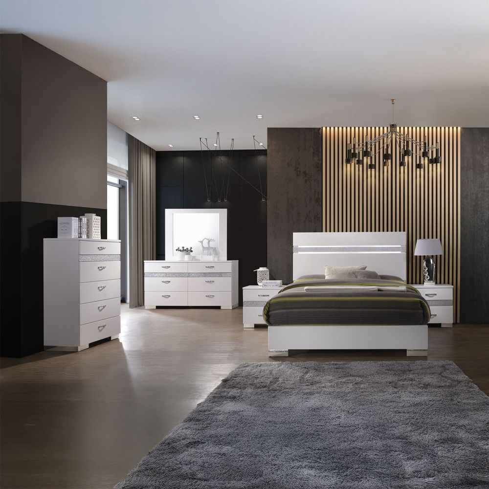 Naima II - Mirror - White High Gloss