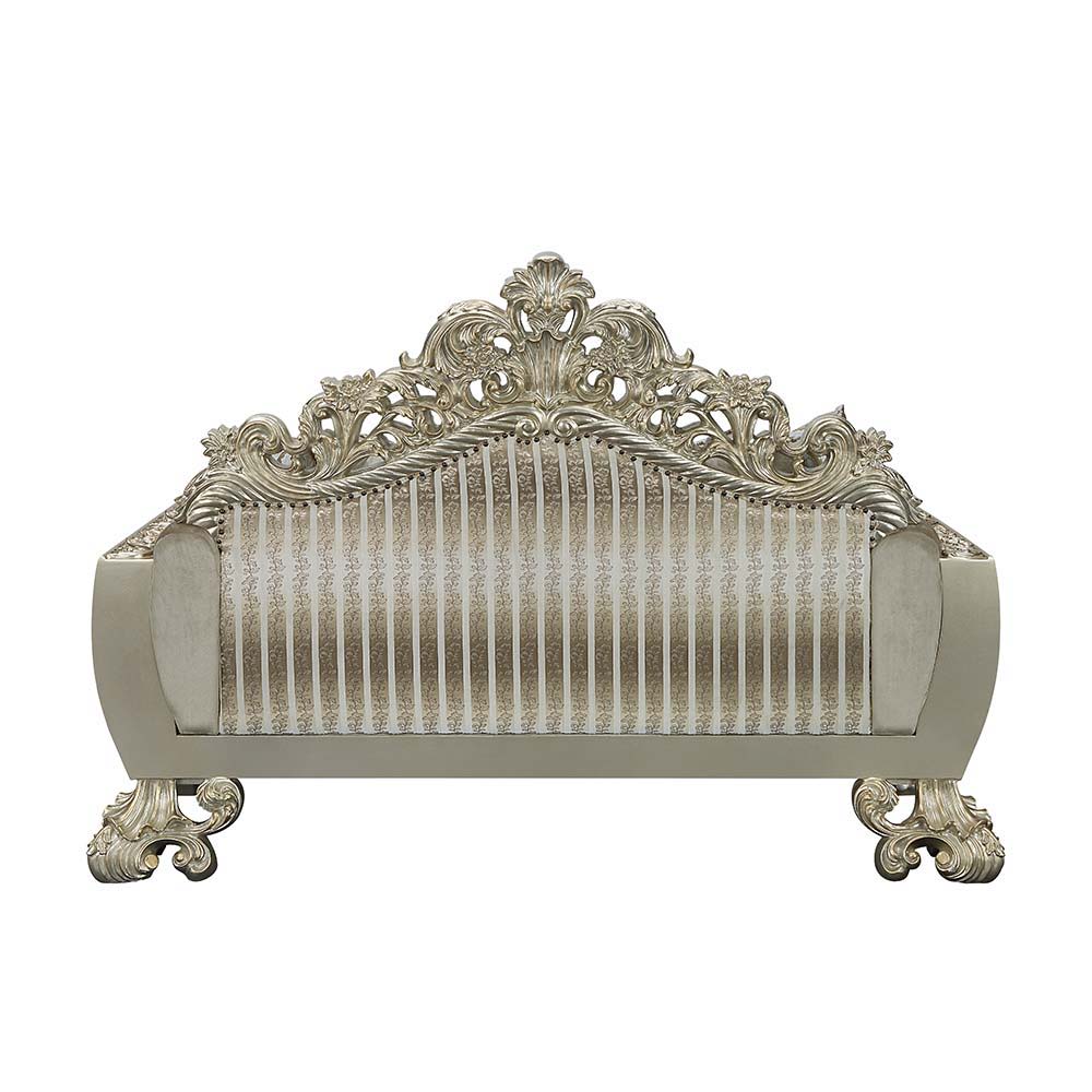 Sorina - Loveseat - Velvet, Fabric & Antique Gold Finish