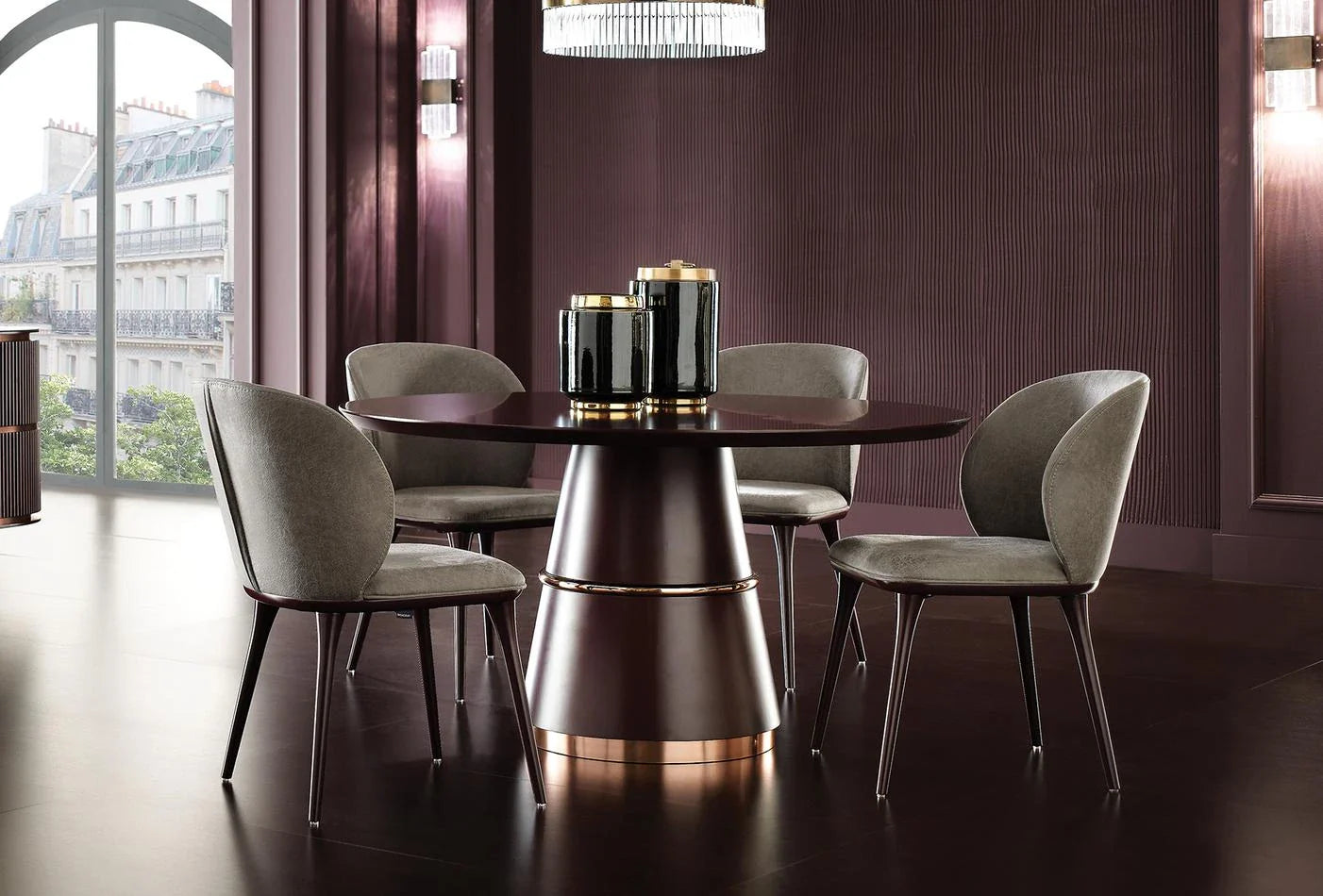 Vienna Dining Chair Grey (Wooden Leg)