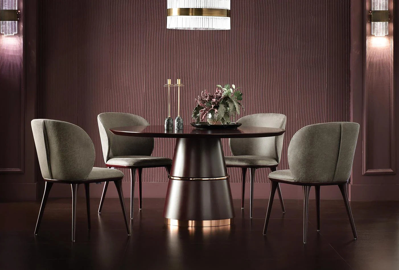 Vienna Dining Chair Grey (Wooden Leg)