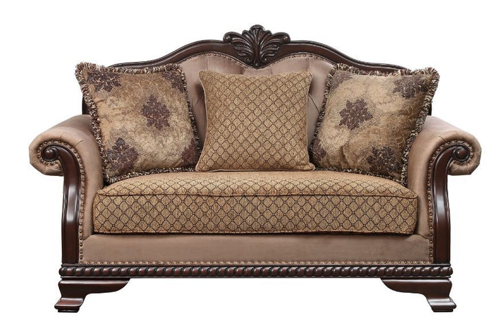 Chateau De Ville - Loveseat - Fabric & Espresso Finish