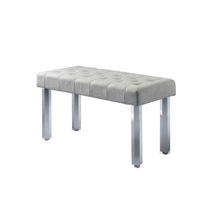 Bagley - Bench - Linen & Clear Acrylic