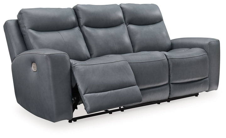 Mindanao - Steel - 2 Pc. - Power Reclining Sofa, Power Reclining Loveseat with Console