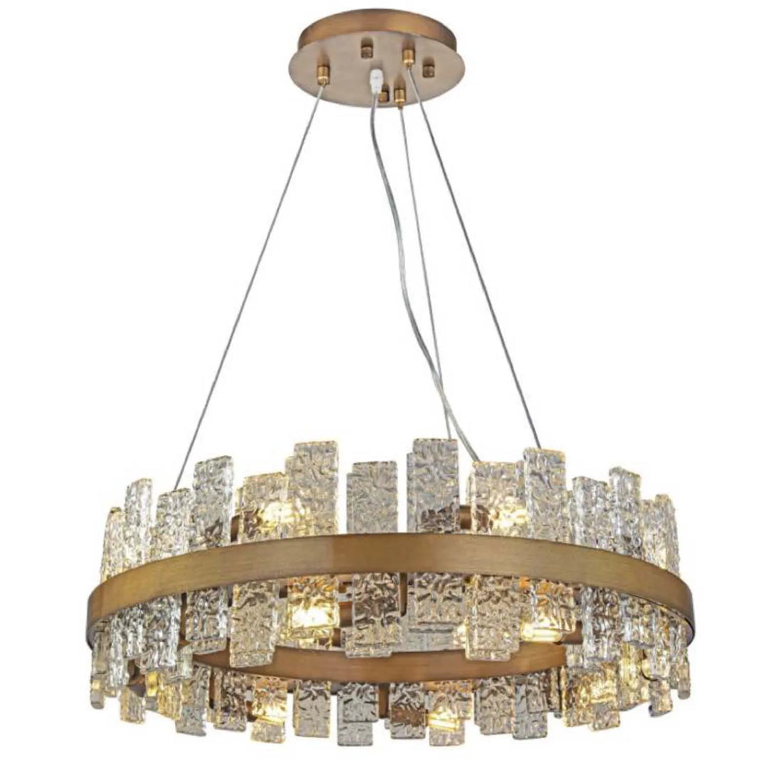 07RND24AG ROUND 24X6 ANTIQUE GOLD CHANDELIER