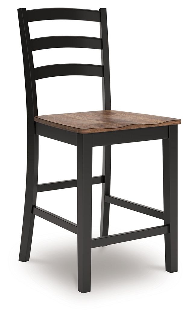 Wildenauer - Brown / Black - Barstool (Set of 2)