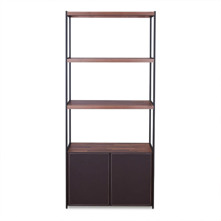 Sara - Bookshelf - Espresso PU, Walnut & Sandy Black