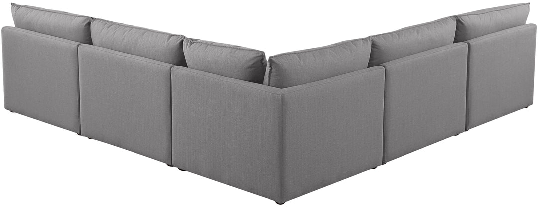 Mackenzie - Modular Sectional 5 Piece - Gray - Fabric - Modern & Contemporary