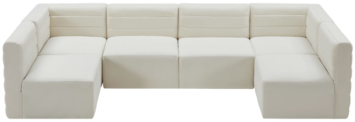 Quincy - Modular Sectional 6 Piece - Cream - Fabric