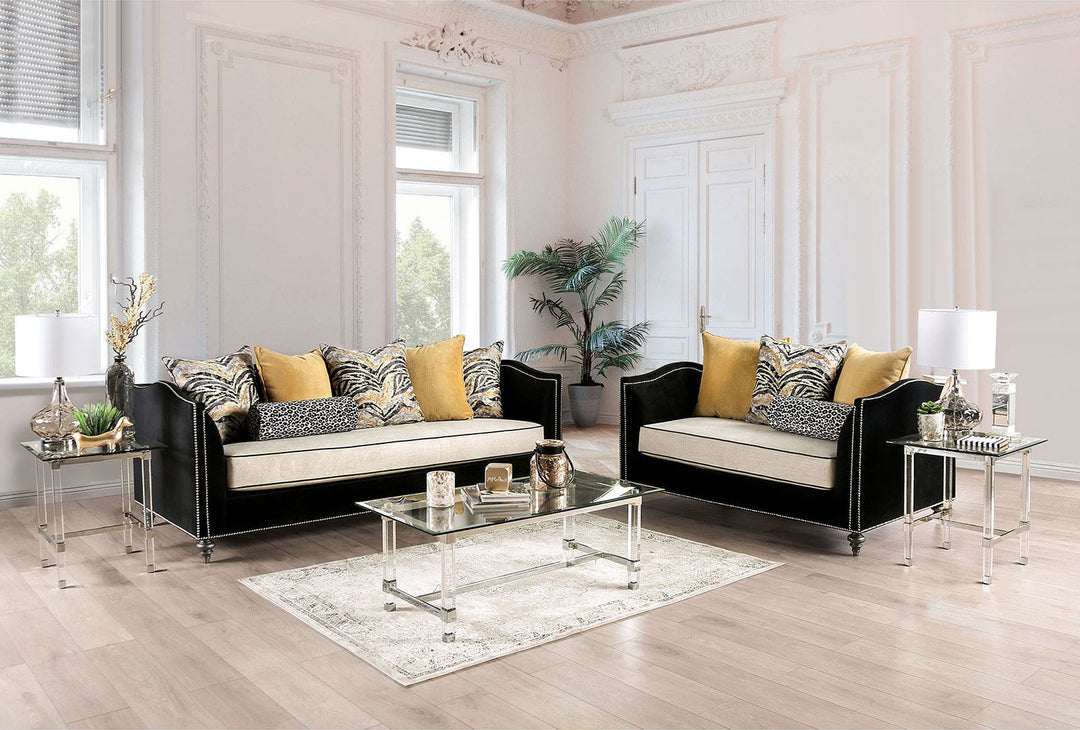 Maya - Sofa - Black / Beige