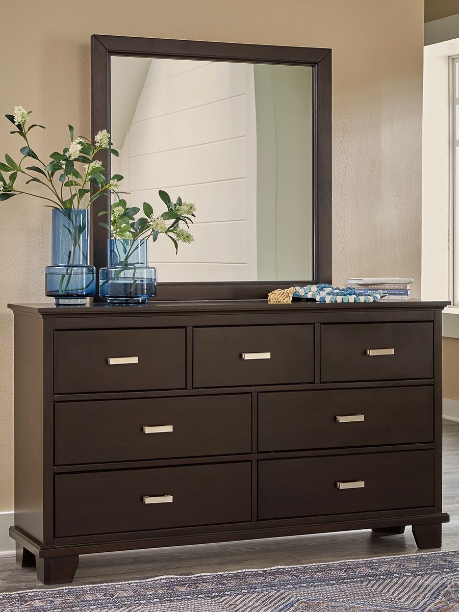 Covetown - Dark Brown - Dresser And Mirror