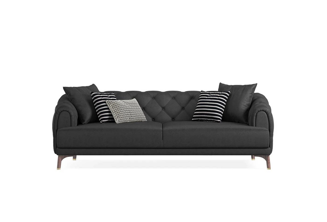 Dark Brown Faux Leather Navona 3-Seater Sofa Bed