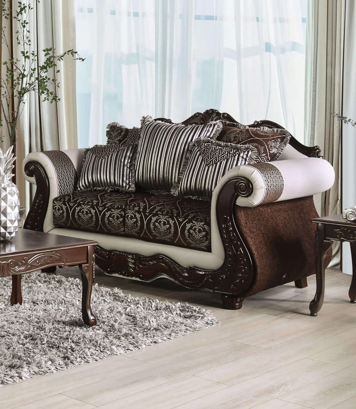 Navarre - Loveseat - Brown / White