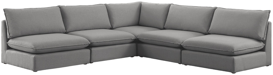 Mackenzie - Modular Sectional 5 Piece - Gray - Fabric - Modern & Contemporary