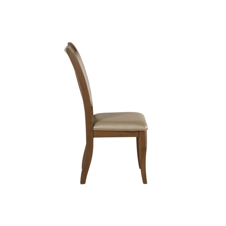 Harald - Side Chair (Set of 2) - Beige PU & Gray Oak