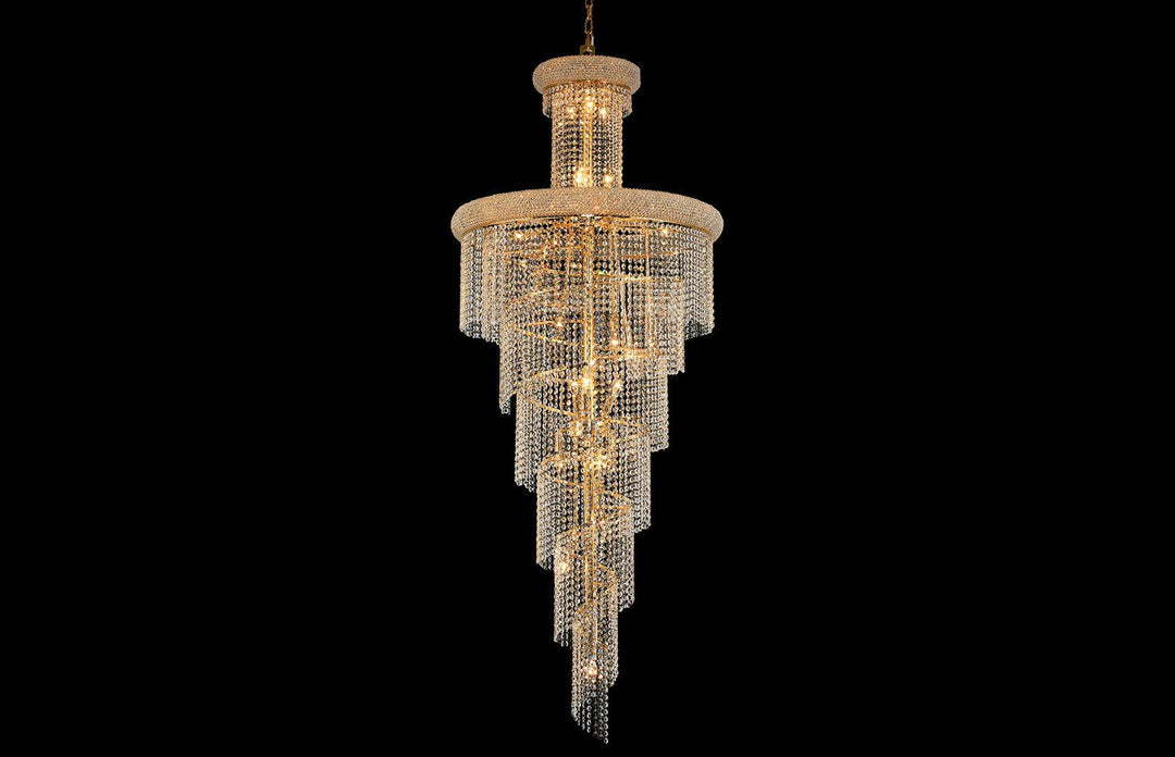 1040H30G 30X72 42 LIGHT 24K GOLD CHANDELIER