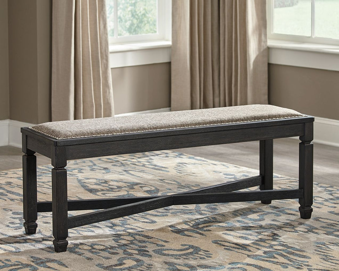 Tyler - Black / Grayish Brown - Upholstered Bench