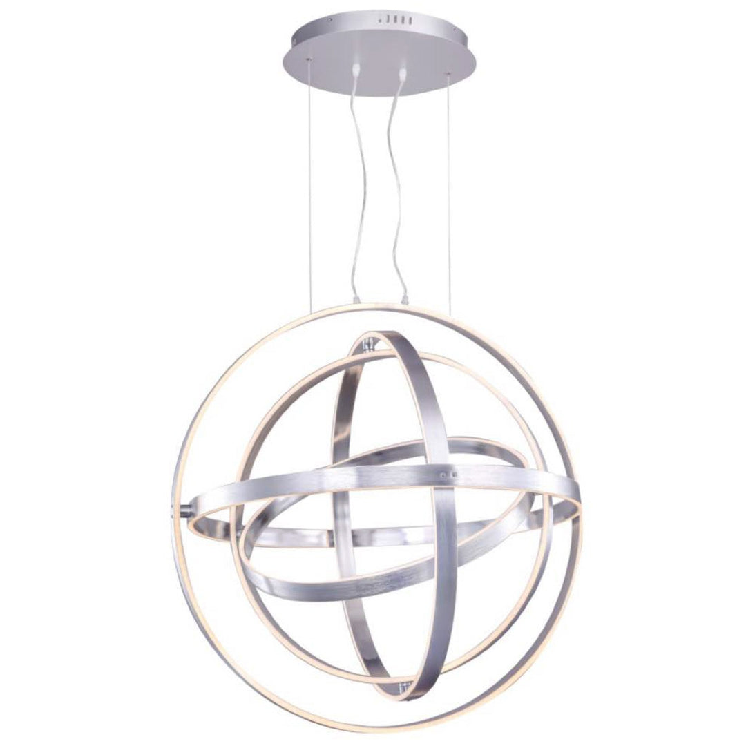 10RND33RS 33X30 SILVER ORBITAL CHANDELIER