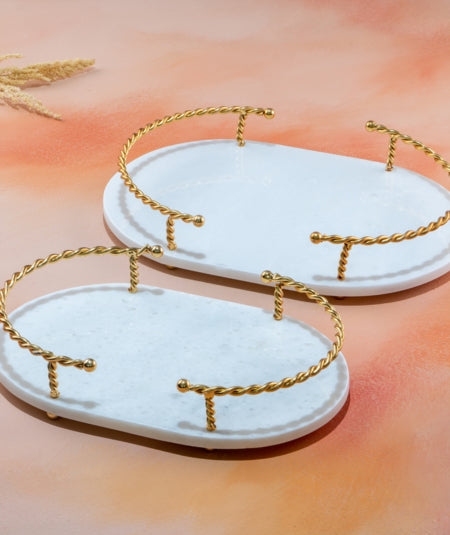 Marble Oval Tray (Set of 2)