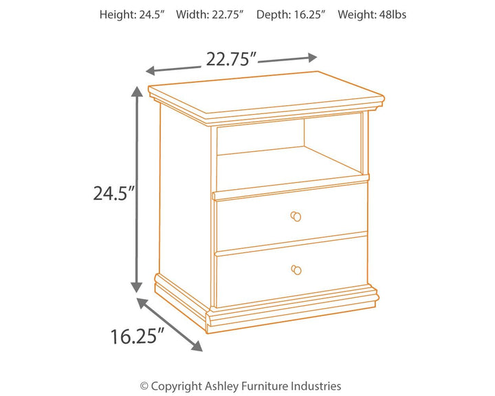 Maribel - Black - One Drawer Night Stand