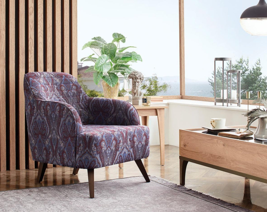 Purple Linen Sona Armchair