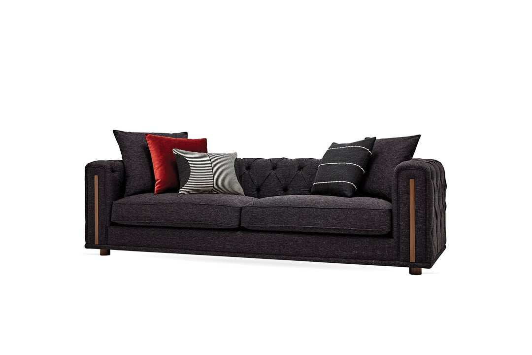 Sirona 3.5-Seater Sofa, Linen (Black)