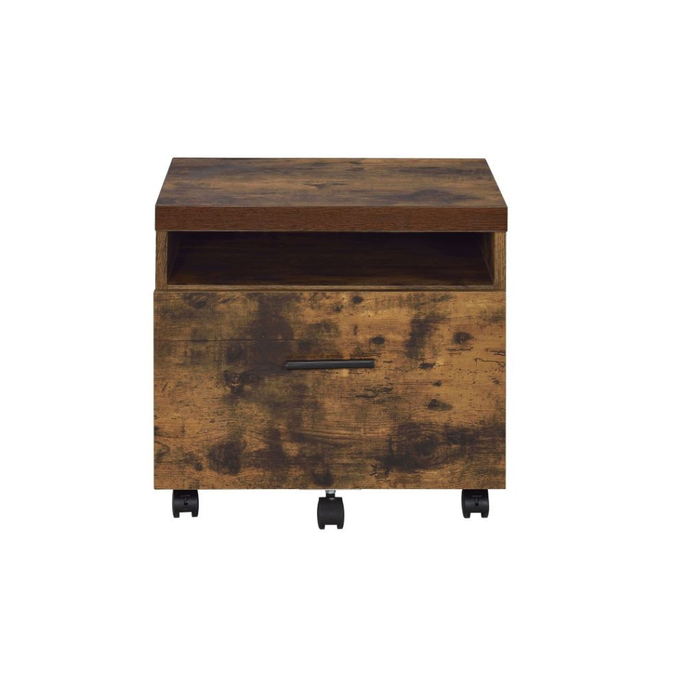 Bob - File Cabinet - Weathered Oak & Black