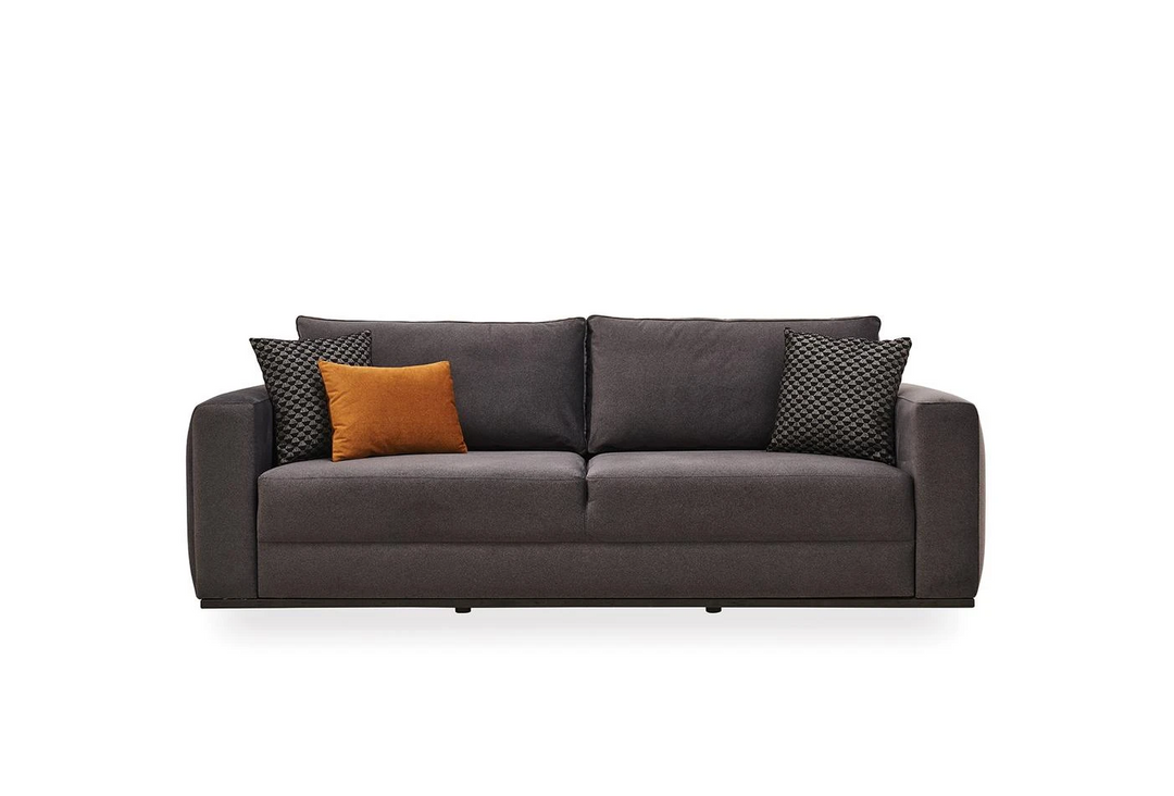 Carino 3-Seater Sofa, Velvet (Dark Grey)